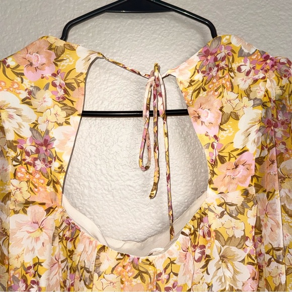 Astr the Label Floral Long Sleeve Dress in Pink and Yellow - Picture 6 of 6